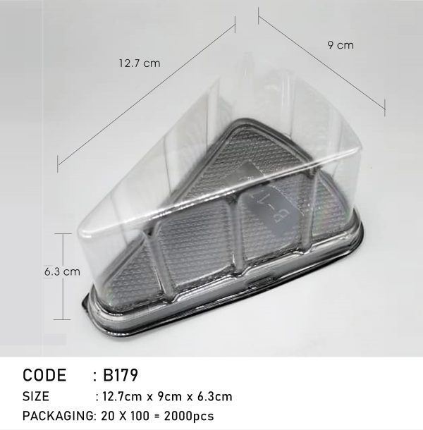 PVC Slice Cake Tray with Lid_Code B179