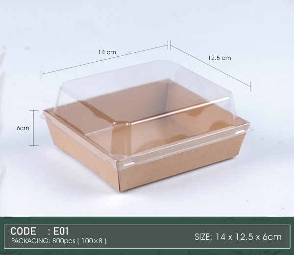 Paper Food Tray with Lid_Code E01