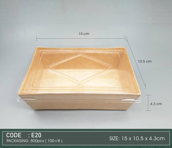 Paper Food Tray with Lid_Code E20