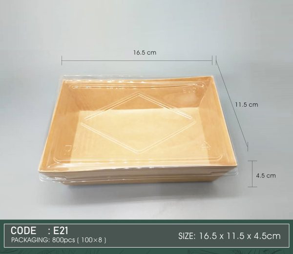 Paper Food Tray with Lid_Code E21